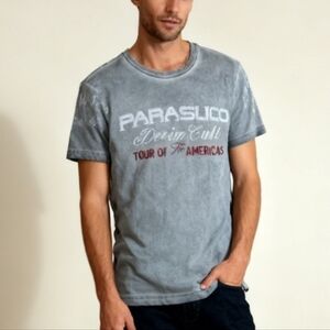 Parasuco Size S Gray "Tour of the Americas" Graphic Tee 100% Cotton
